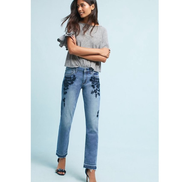 Anthropologie Denim - Anthro Pilcro Slim Boyfriend Embroidered Jeans